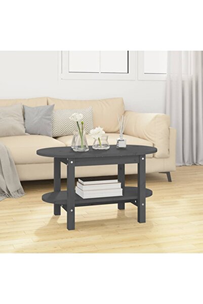 Concept Masă de cafea, gri, 80x45x45 cm, lemn masiv de pin