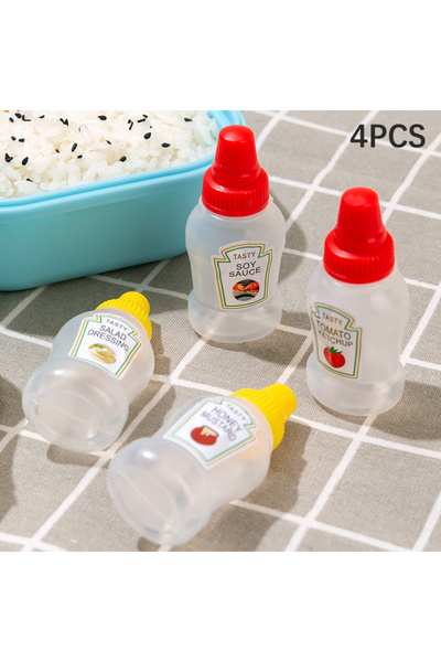 Choice 4PCS 4pcs/set 25ML Mini Tomato Ketchup Bottle Honey Mustard Portable S...
