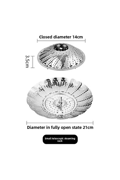 Choice Silver Stainless Steel Steamer Basket - Expandable 6-10.5" Foldable fo...
