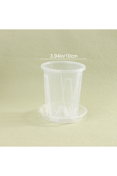 Choice وعاء زهور شفاف للتحكم في الجذور مع صينية، قطره 10 سم، قطعة واحدة، مناس...