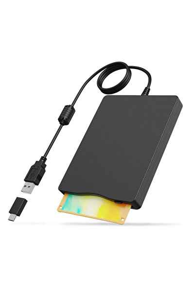 Choice black Floppy Disk Reader, 3.5 inch 1.44MB USB Type A/C External Floppy...
