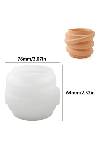 Choice قالب سيليكون أبيض لصنع صندوق تخزين حلزوني دائري، كوب شموع يدوي الصنع، ...