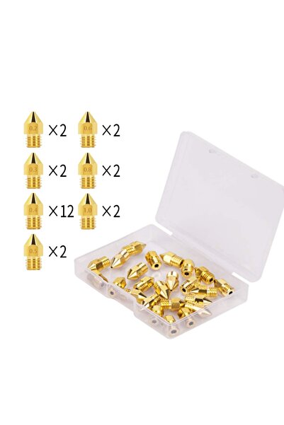 Choice 24Pcs Boxed 8 Extruder Nozzles 3D Printer Nozzle 0.2mm 0.3mm 0.4mm 0.5...