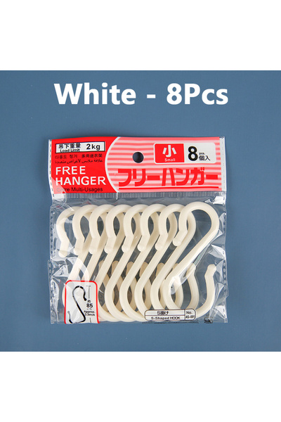 choice2 White - 8Pcs Multifunctional S-type Hooks Without Punching Bathroom H...