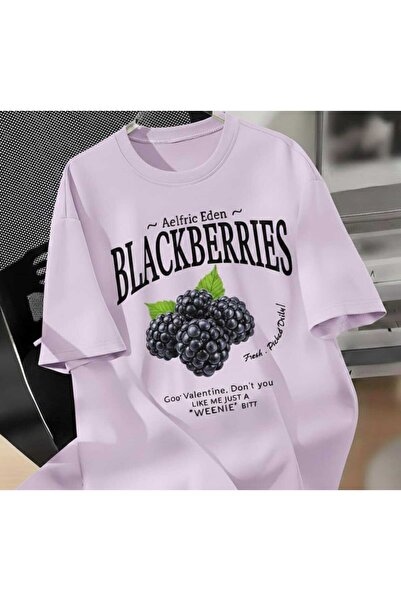 COHERENT تي شيرت قطني كبير الحجم مطبوع عليه شعار BLACKBERRIES للجنسين للرجال/...