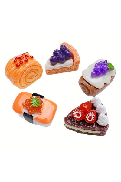 Choice مجموعة مغناطيسات ثلاجة على شكل طعام مصغر مكونة من 5 قطع، مغناطيسات ثلا...