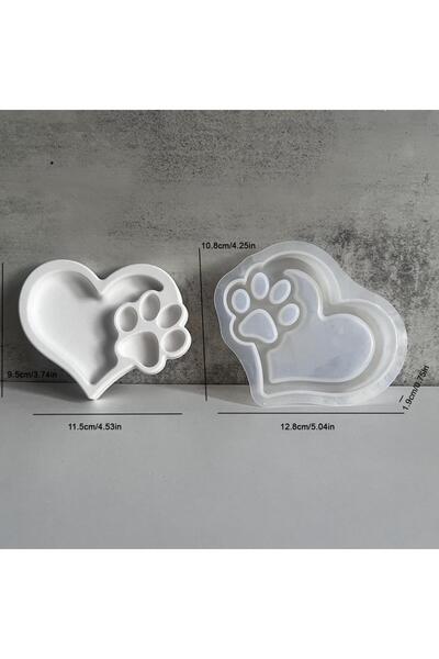 Choice صينية على شكل قلب من الطين على شكل قطة بيضاء، قوالب سيليكون، طبق تخزين...