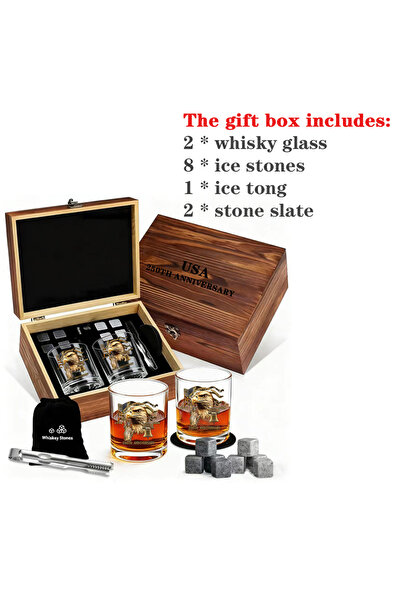 Choice1 290-320ml box of 2pcs cup 1/2pcs USA 250th Anniversary Whiskey Glass ...