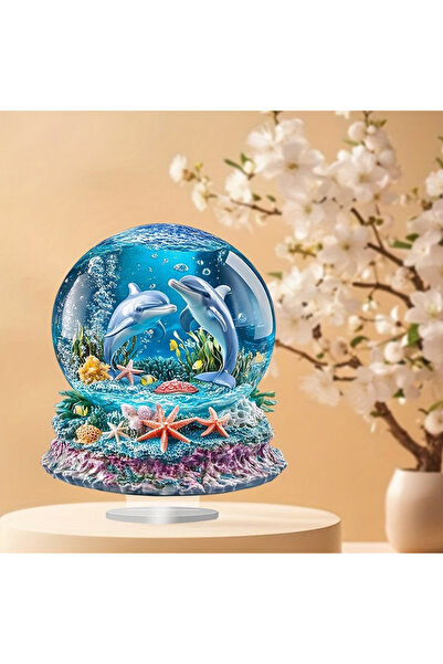 Choice A 1PCS Dolphin Crystal Ball Home Decoration Statues Ideal Living Room ...