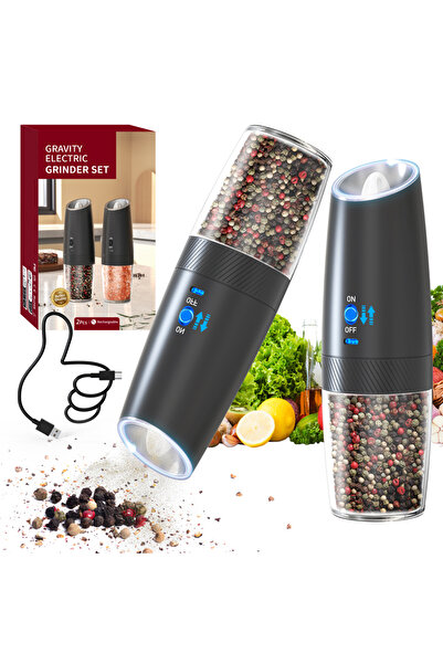 Choice DGS-KYMQ-47A 1/2pcs Rechargeable Automatic Pepper Grinder Salt And Pep...