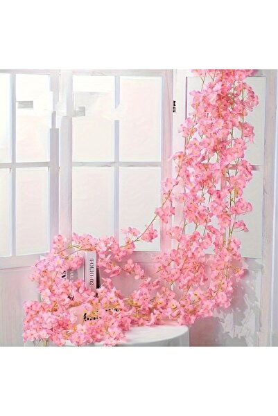 Choice1 Dark Pink Artificial Sakura Flowers Vine Hanging Fake Floral Garland ...