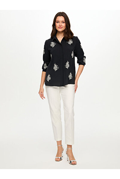 Faik Sönmez Çiçek Nakış Detaylı Liyoselli Gömlek S26GML020