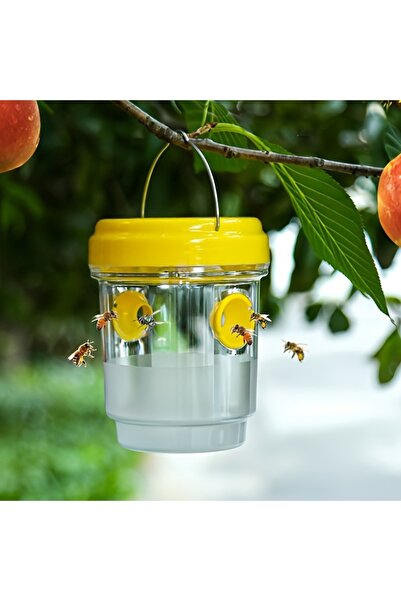 choice2 YELLOW Clear Plastic Outdoor Insect Trap with Lid - Effective for Cat...