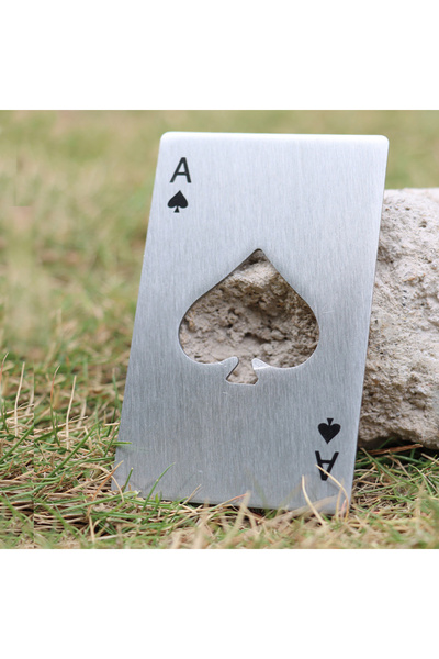 Choice3 silvery Stainless Steel Bottle Opener - Spades A Playing Cards Design...