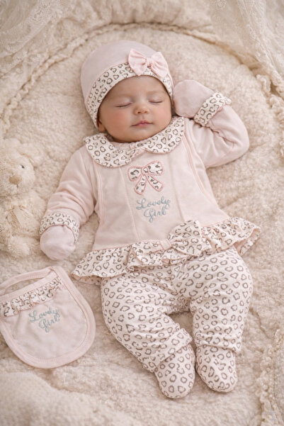 My Babies Label طقم ملابس للمواليد الجدد بنمط الفهد مكون من 5 قطع، مصنوع من ق...