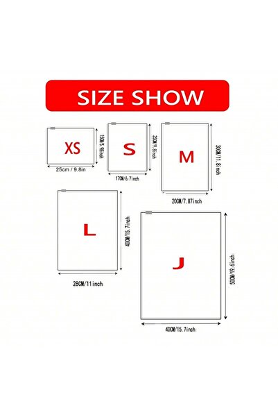 choice2 10 Pack L Red Frosted Zipper Storage Bags, Clear Plastic Travel Suitc...