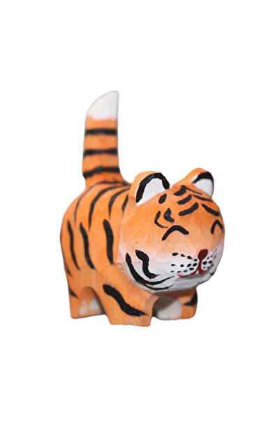 Choice تمثال نمر صغير منحوت من الخشب، ديكور منزلي لطيف، حيوانات الأبراج، أمني...