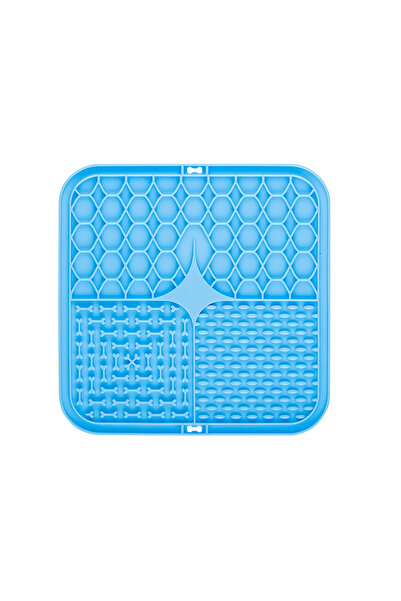 Choice3 1pcs Blue Pet Lick Silicone Mat Slow Feeder Dog Food Plate Bathing Di...