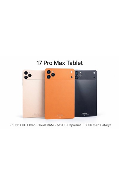 asfteknoloji 17 Pro Max 10.1” FHD Tablet – 16GB RAM 512GB Depolama – 8000 mAh...