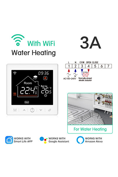 choice2 3A Water Floor Heating Thermostat Tuya WiFi Programmable Temperature ...