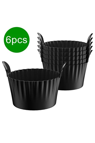 choice2 أكواب خبز سيليكون سوداء قابلة لإعادة الاستخدام، 6 قطع، قوالب مافن وكب...