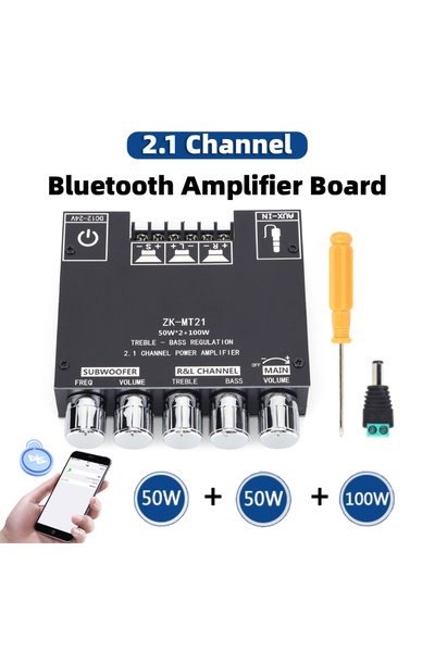 Choice 2.1 Channel Bluetooth Amplifier Board 200W HiFi Subwoofer Audio AMP wi...
