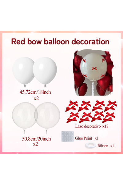 Choice Other 2 red balloons 2 bow ballo, white ballo, transparent BOBO ballo,...