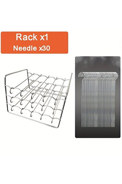 Choice1 set B Rectangle Baking Tray Skewer Air Fryer Stainless Steel Grill Ra...