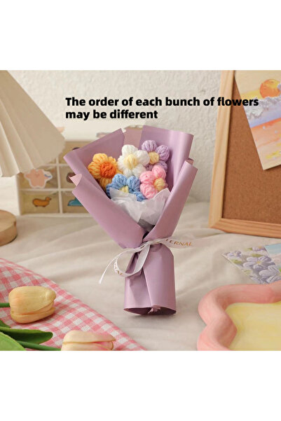 Choice باقة زهور أرجوانية جديدة مصنوعة يدويًا، زهور صغيرة ملونة اصطناعية، هدي...