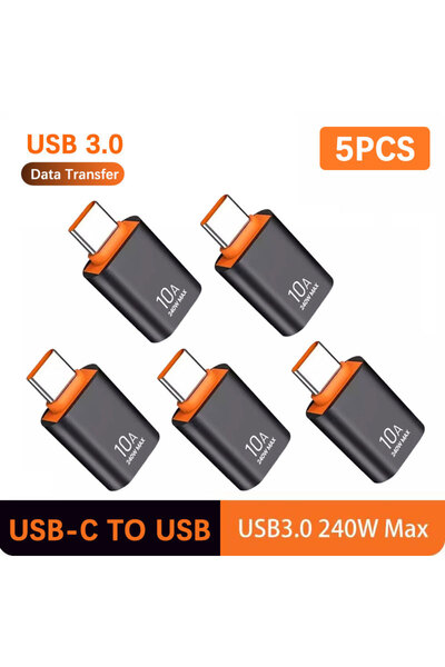 Choice5 5pcs Typec to USB 10A USB A To USB C OTG Adapter Type C to USB Conver...