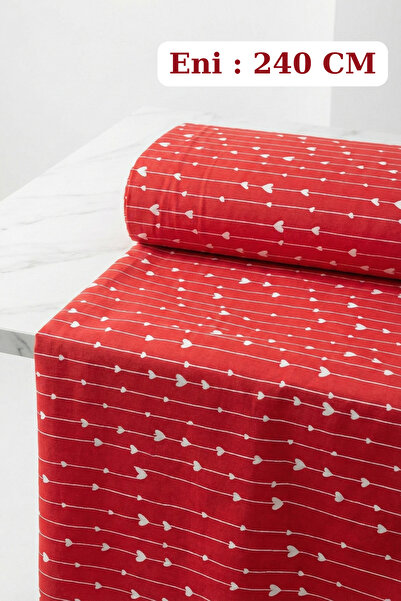 Morlay Бавовняна тканина з червоним серцем, ширина: 240 см Постільна білизна,...