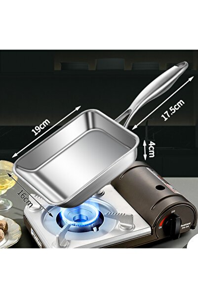 Choice 19X16CM Stainless Steel Tamagoyaki Omelette Pot Non-stick Egg Frying P...