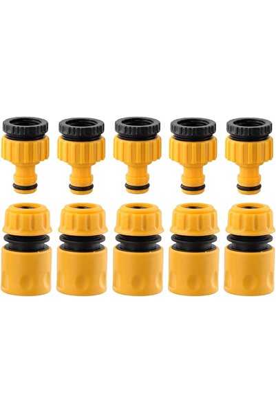 Choice ١٠ قطع من موصلات الخراطيم السريعة، محولات صنبور مياه مقاس ٣/٤ و ١/٢ بو...