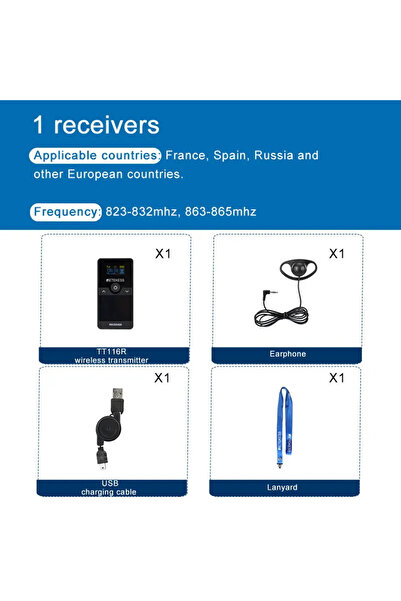Choice جهاز استقبال Retekess TT116 1، نظام مرشد سياحي لاسلكي من النوع C، مناس...