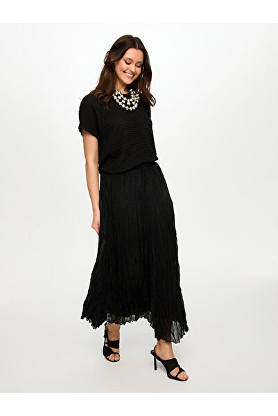 Faik Sönmez Dökümlü ve Pilili Etek S26ETK003