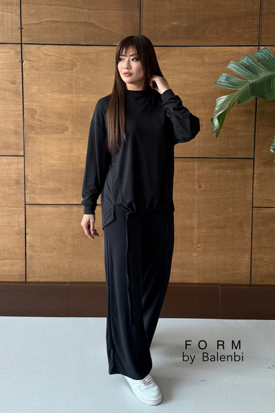 Balenbi Oversize Modal Pique Drawstring Detailed Hijab Women's Suit 1164 – Fo...