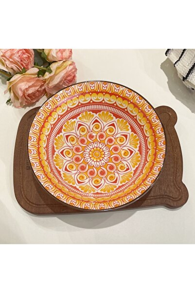 Choice3 طقم أوعية شوربة سيراميك بوهيمية مكون من ربع قطعة، لون برتقالي، مقاس 8...