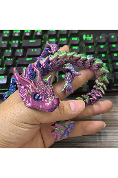 Choice1 زينة تنين صغيرة مطبوع بتقنية ثلاثية الأبعاد، عيون صناعية متصلة، قابلة...