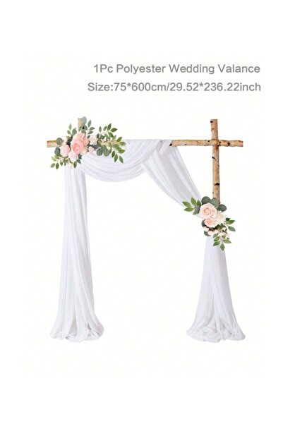 Choice L 236in white White Chiffon Archway Fabric, Wedding Archway Fabric, Bi...