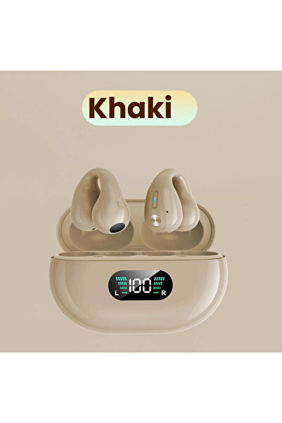 Choice سماعة رأس لاسلكية X22-Khaqi TWS S22 X22، مزودة بمشبك أذن وشاشة رقمية ص...