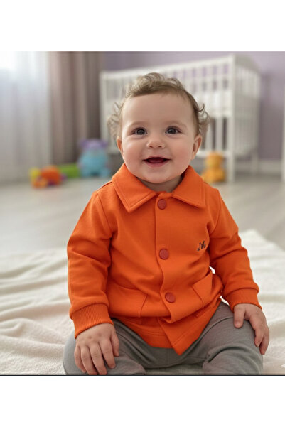 Dastini Orange Baby Boy Buttoned Suit