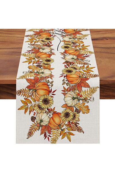 Choice3 150x33cm 0919-ZQ 1pc Table Runner, Happy Fall Y'all Pumpkin Table Run...