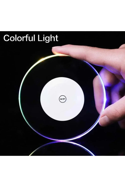 Choice1 حصيرة أدوات مائدة مضيئة LED ملونة 10x10 سم، ملصق مضيء للأكواب والزجاجات