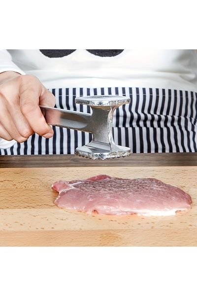 Choice1 مطرقة تليين اللحم من سليفر، قطعة واحدة، ذات وجهين، أداة لتطرية اللحم ...