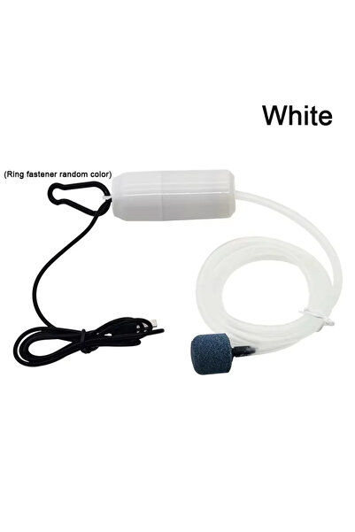 Choice مضخة هواء محمولة بيضاء تعمل بمنفذ USB لأحواض السمك، ضاغط هواء صامت، جه...