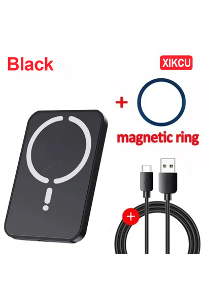 choice2 شاحن سيارة لاسلكي مغناطيسي أسود من XIKCU بقوة 15 واط، يدعم الشحن السر...