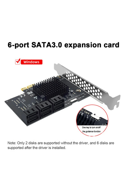 Choice1 بطاقة توسعة وحدة تحكم محول SATA 6 جيجابت إلى PCI Express بستة منافذ ت...