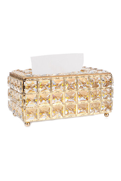 Choice1 Gold Tissue Box Square Bedroom Office Hotel Cafe Coffee Crystal Cube ...