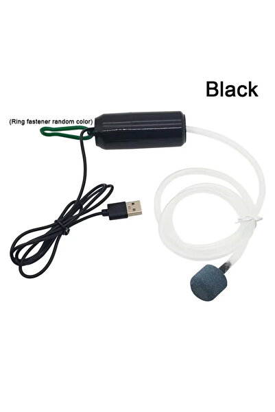 Choice1 مضخة هواء محمولة سوداء تعمل بمنفذ USB لأحواض السمك، ضاغط هواء صامت، ج...