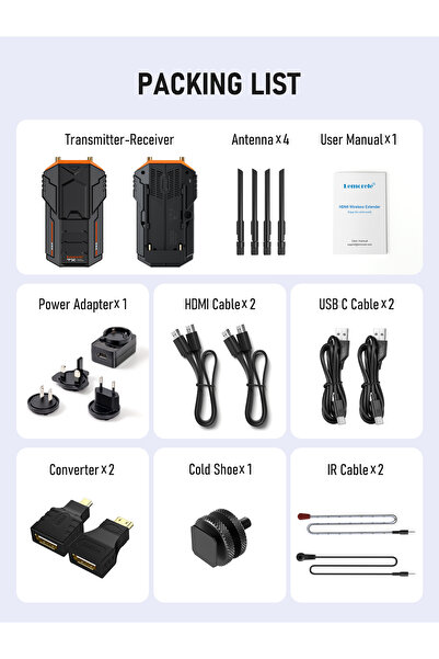 Choice1 جهاز إرسال واستقبال HDMI لاسلكي من ليموريل، يدعم دقة 1080 بكسل، بمدى ...